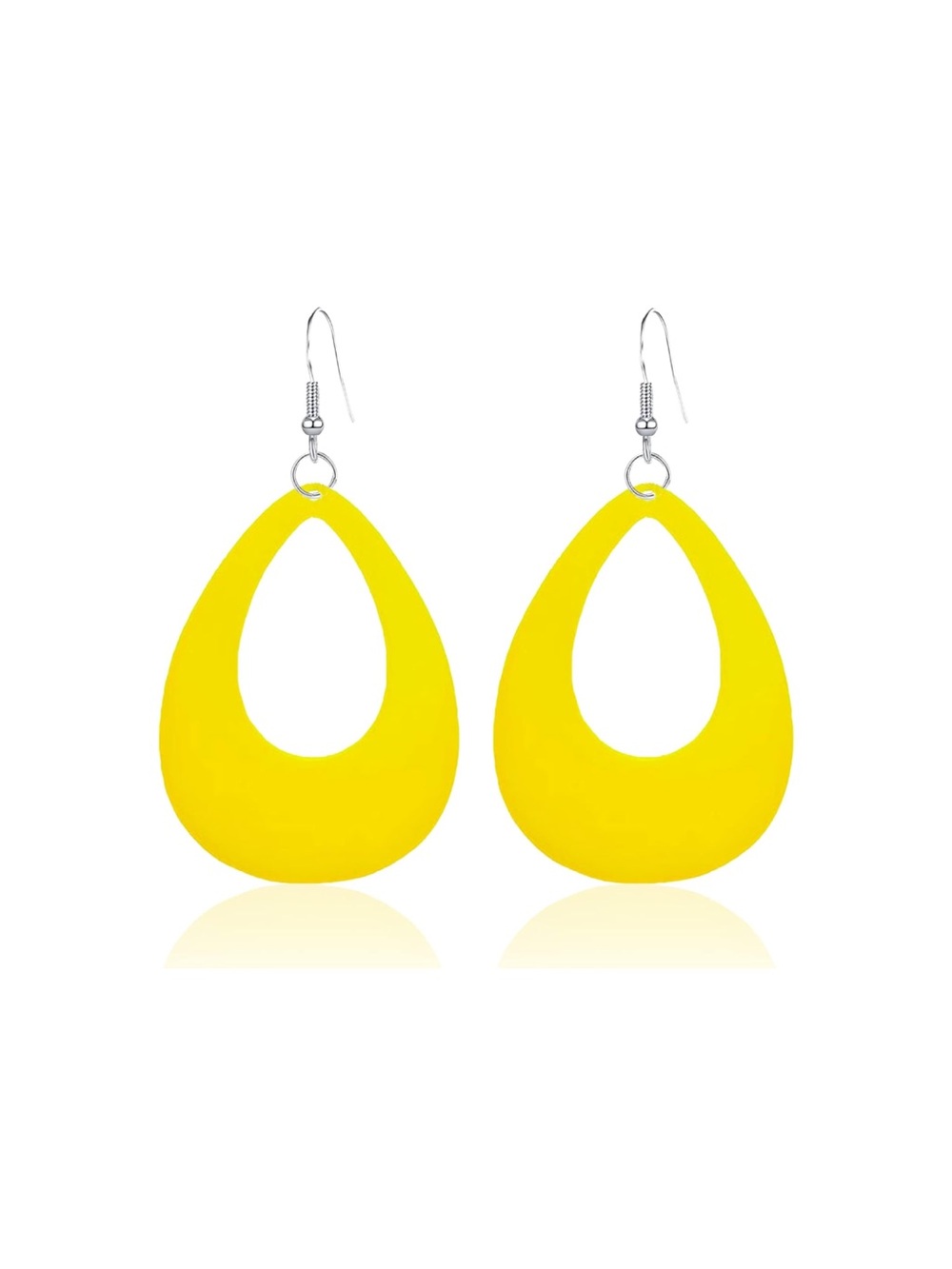 Yellow Teardrop Dangle Earrings - Unbranded